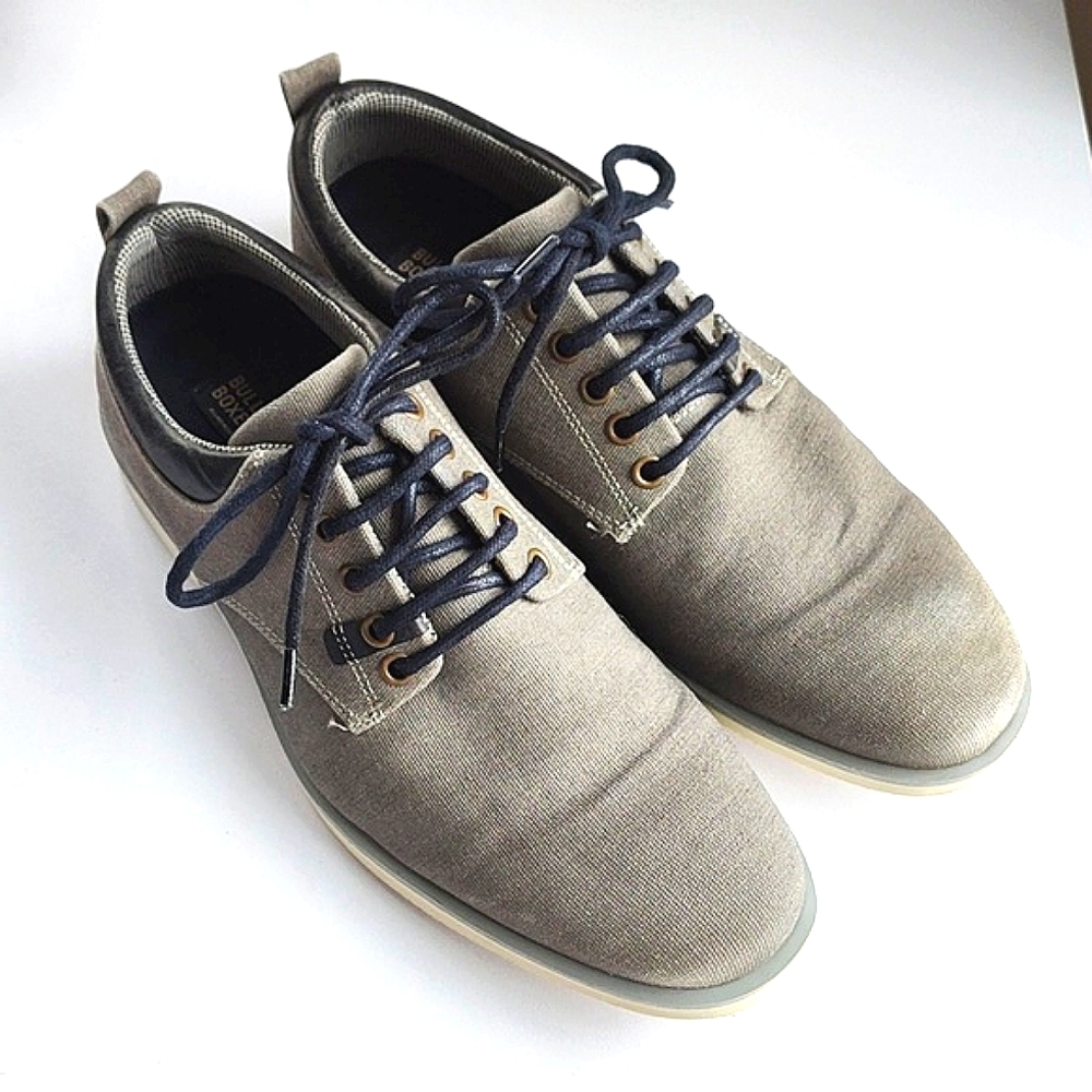 Bull Boxer Men's Gray and Navy Lace Up Oxfords Sz 8